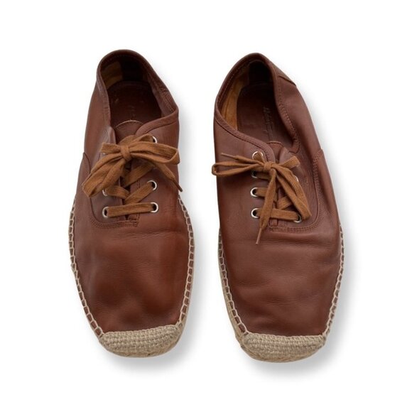 Salvatore Ferragamo men's brown lace up espadrilles size 8M